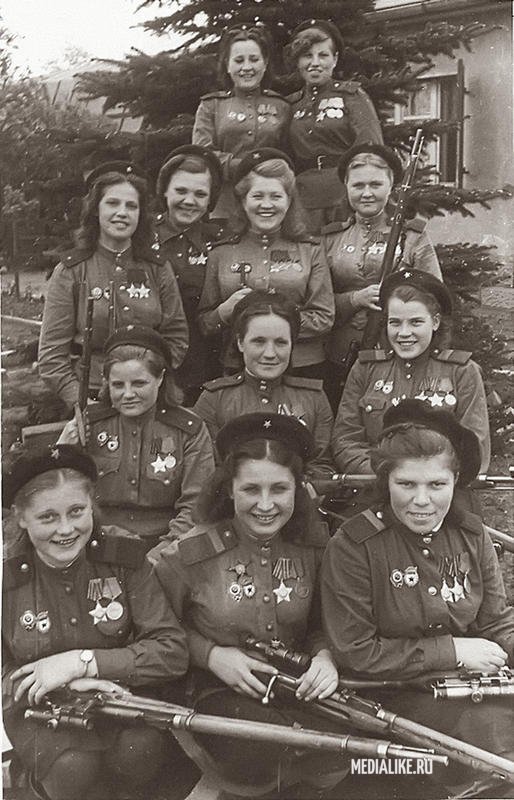 Женщины-снайперы 3-й ударной армии 1-го Белорусского фронта
